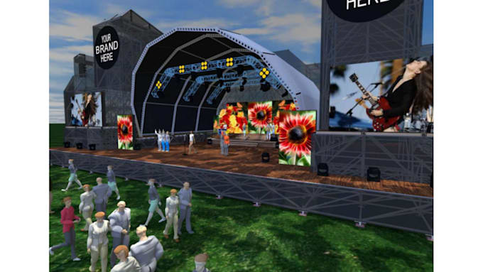 create 3d cgi stage design 3d lighting stage concept with 3d rendering