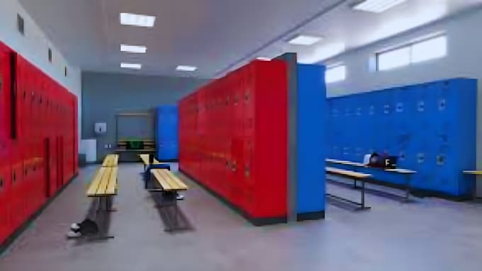 design 3d locker room, gym locker, school locker, dressing room