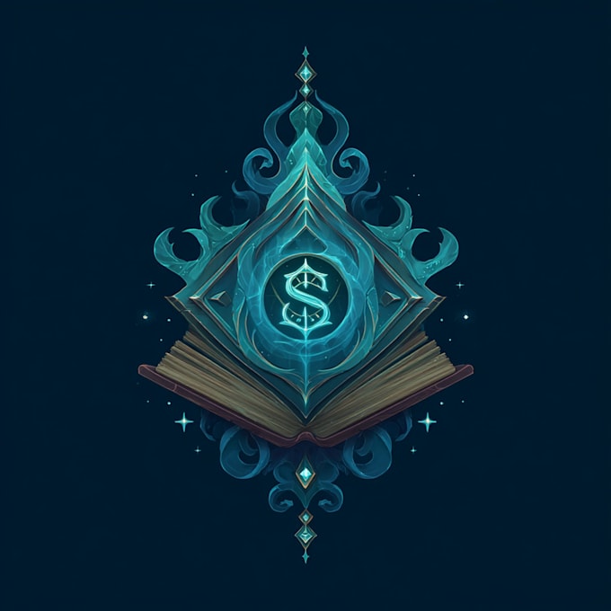 draw a fantasy book novel series logo