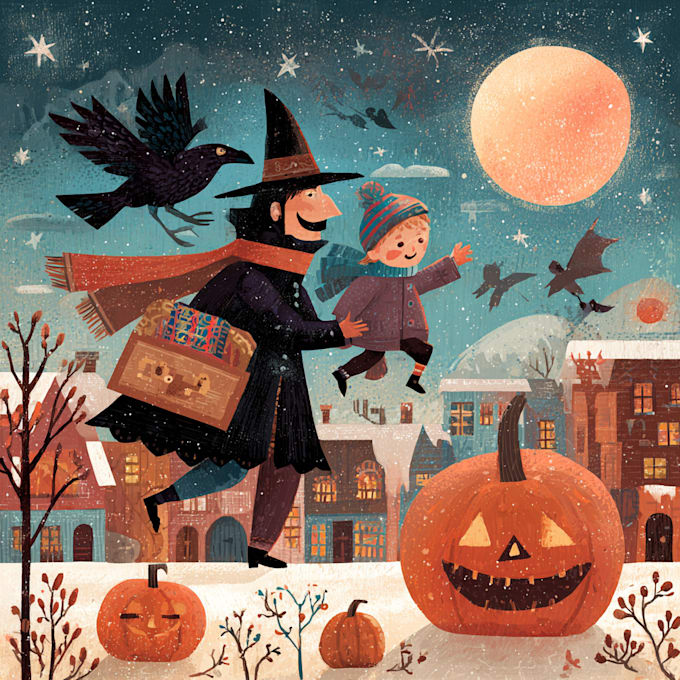 draw christmas and halloween illustrations