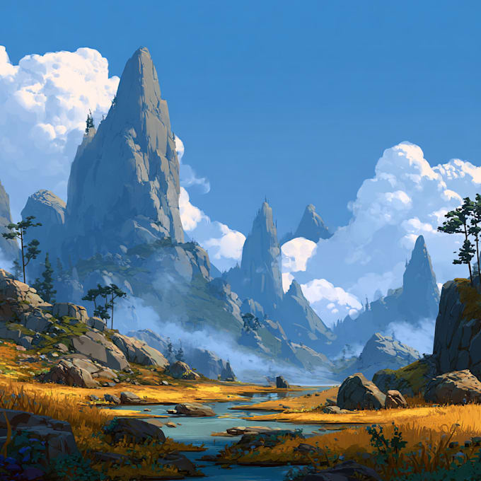 draw a natural landscape and background illustration