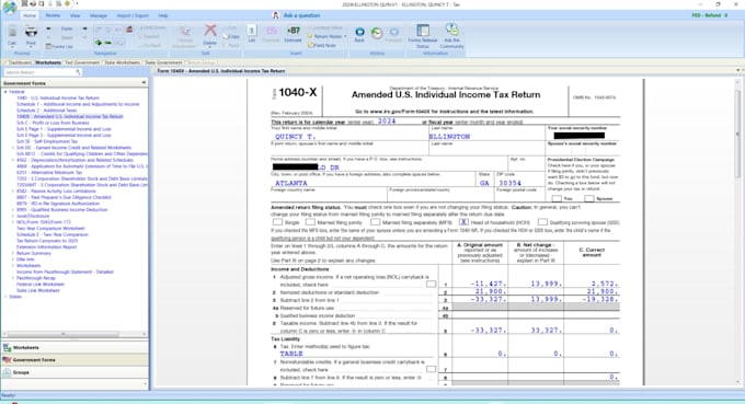 prepare amended irs forms 1040 x  1065  1120 and 990 and notices