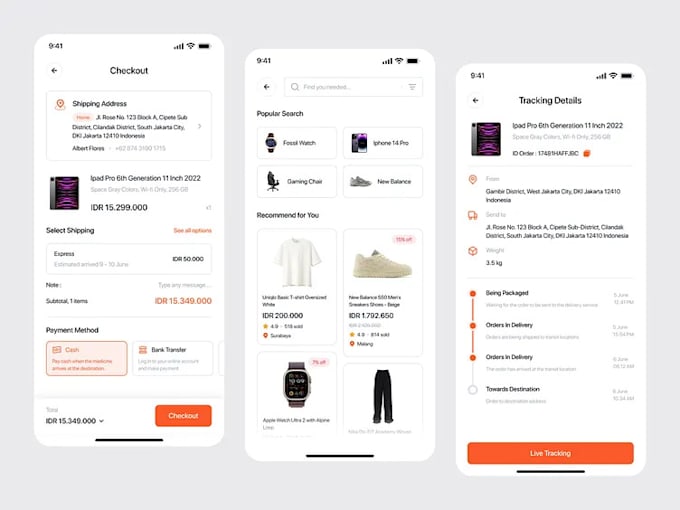 develop a modern ecommerce mobile app with cart drawer