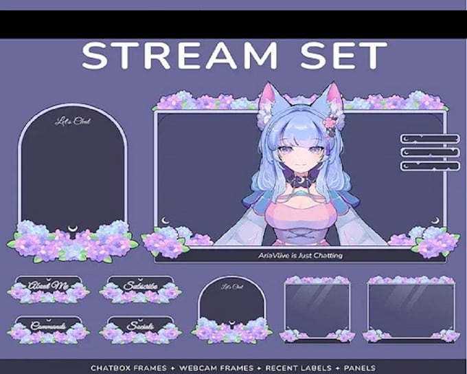 design custom stream logo, overlay, alerts, intro, panels, starting, kick, obs