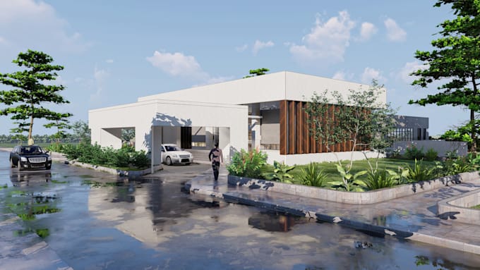 3d rendering architecture in sketchup, revit