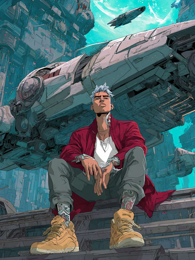 a sci fi character illustration or sci fi character