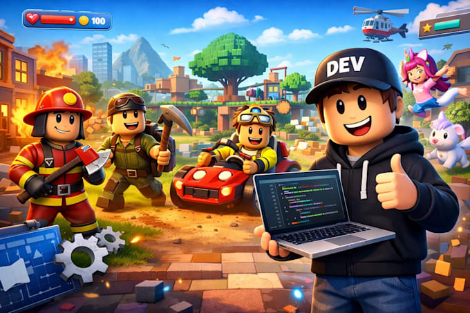 develop roblox roleplay, survival, simulator roblox game
