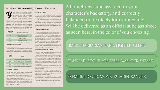 create a homebrew dnd subclass for your character