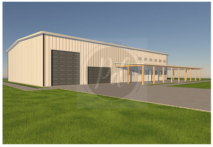 design barndominium plan and pole barn house plan for permit