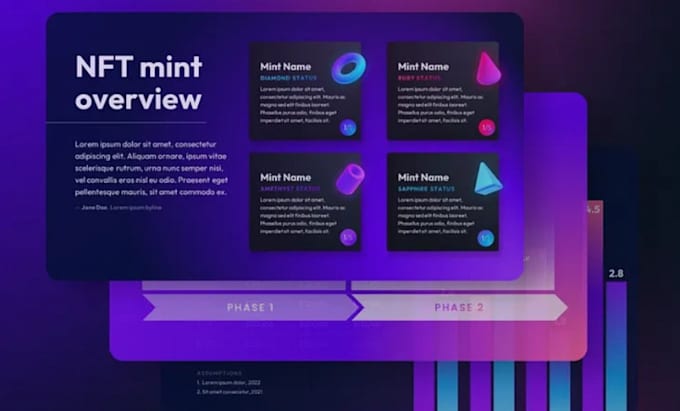 design redesign modern pitch deck presentation for crypto web3 nft blockchain ai