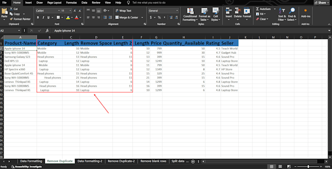 clean, formatting ,organize, and fix your messy excel data