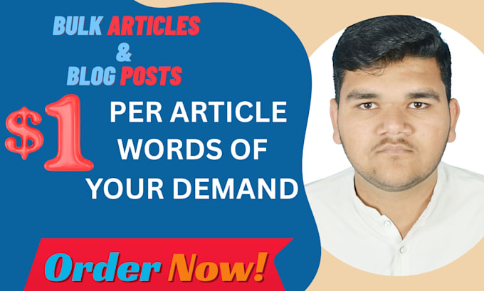 do bulk seo optimized articles and blog posts for you