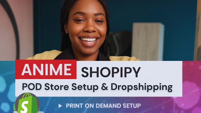 design anime shopify print on demand dropshipping store anime shopify pod