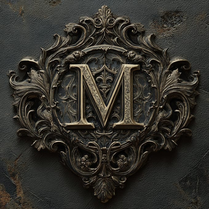 make fantasy medieval monogram or badge logo