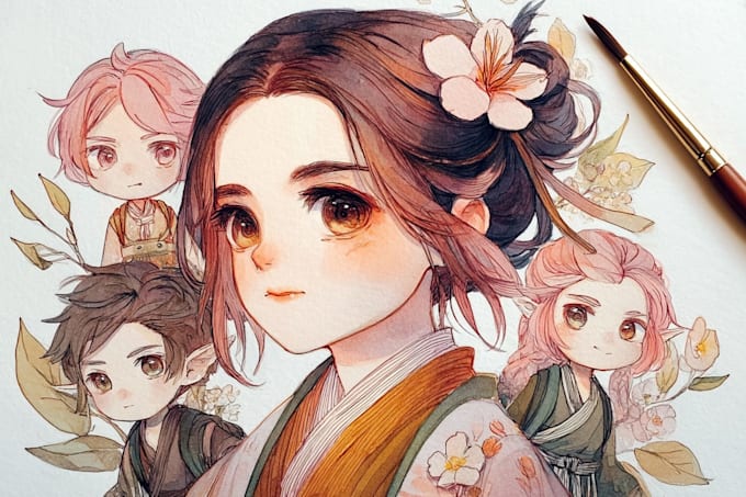 paint personalized watercolor characters
