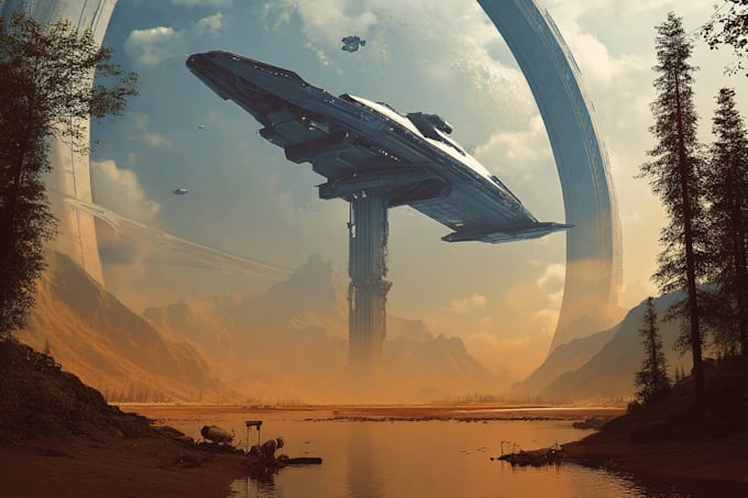 do a sci fi spaceship art