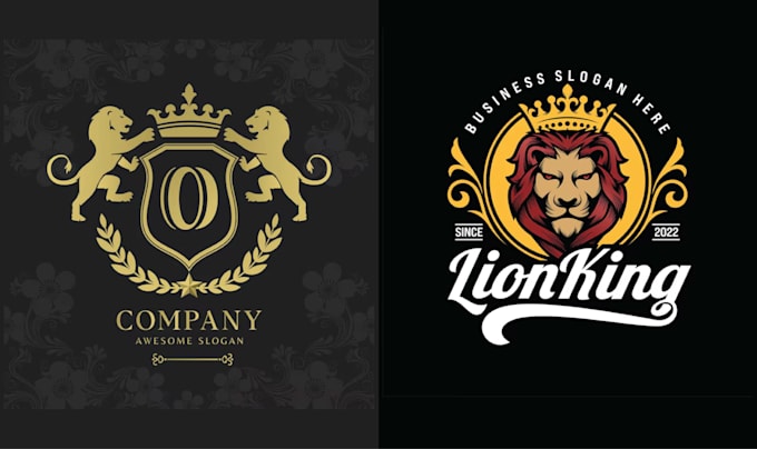 design retro hand drawn tiger or lion logo