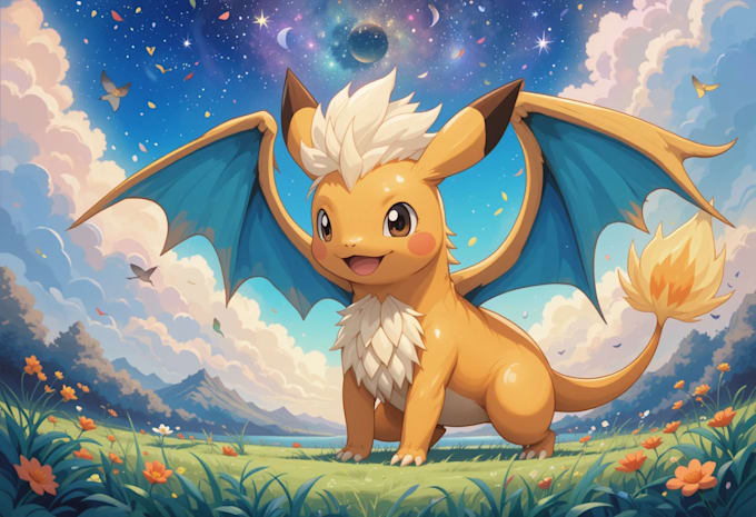 make beautifully illustrated pokemon and environments