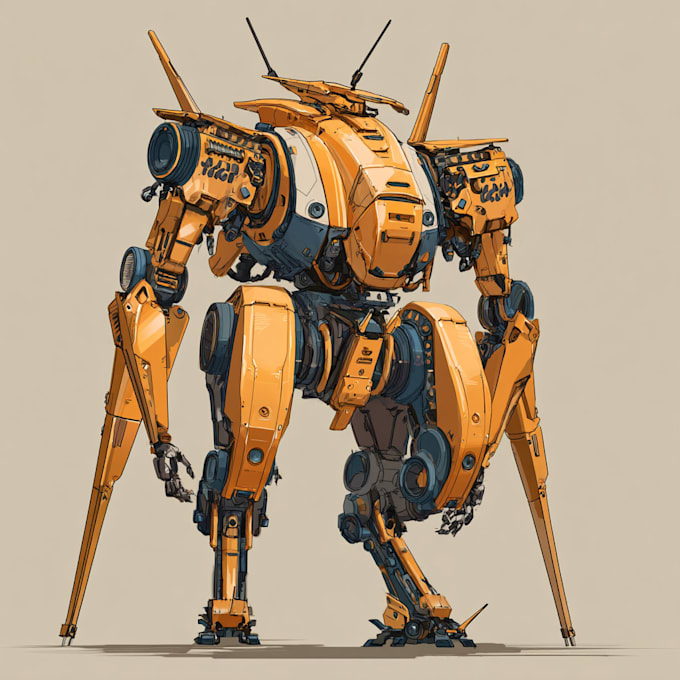draw a mecha robot illustration your choice