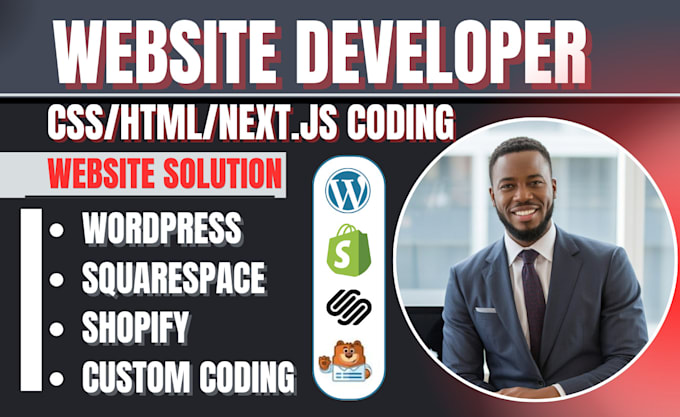 add custom HTML CSS js code to shopify, wordpress, squarespace website developer