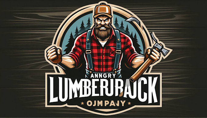 design awesome angry lumberjack logo within 1 day
