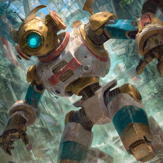 draw custom futuristic mecha characters