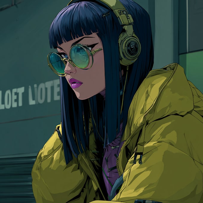design anime character , cyberpunk character