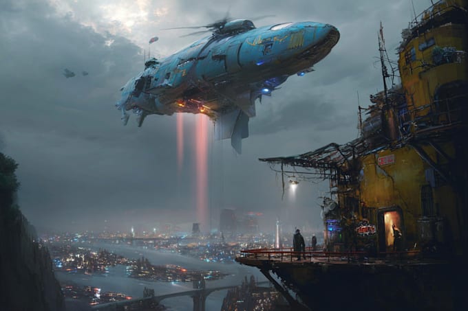 making a sci fi spaceship art