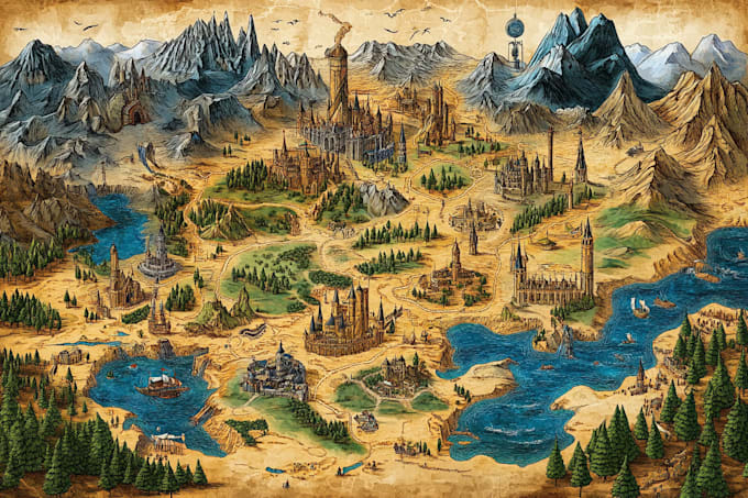 Make your dream fantasy map for game, book, by Kishanaheard | Fiverr