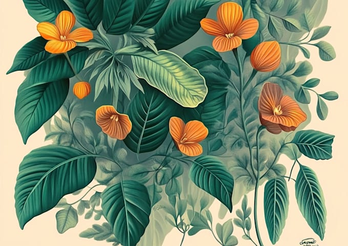 draw custom floral and botanical illustrations for anything