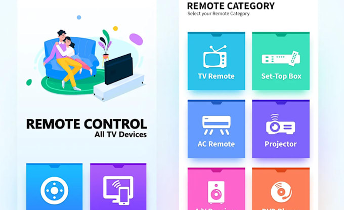 build universal TV remote control for android and ios, smart tv app