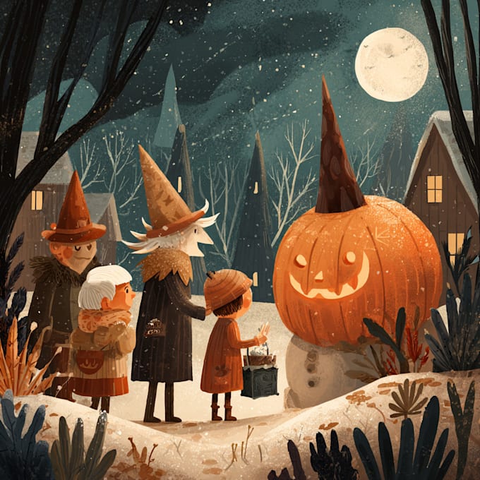 draw christmas and halloween illustrations
