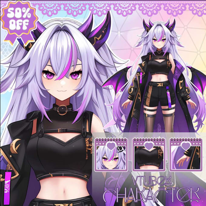 design and rig pro live2d vtuber model for vtuber studio
