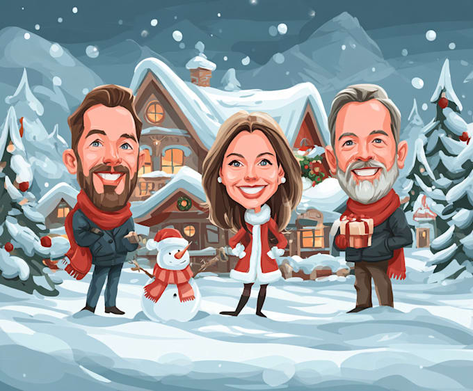 draw christmas cartoon caricature