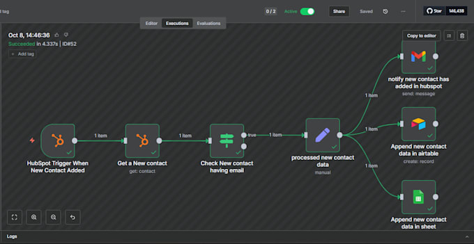 n8n workflow automation, airtable, hubspot zoho CRM, typeform, slack integration