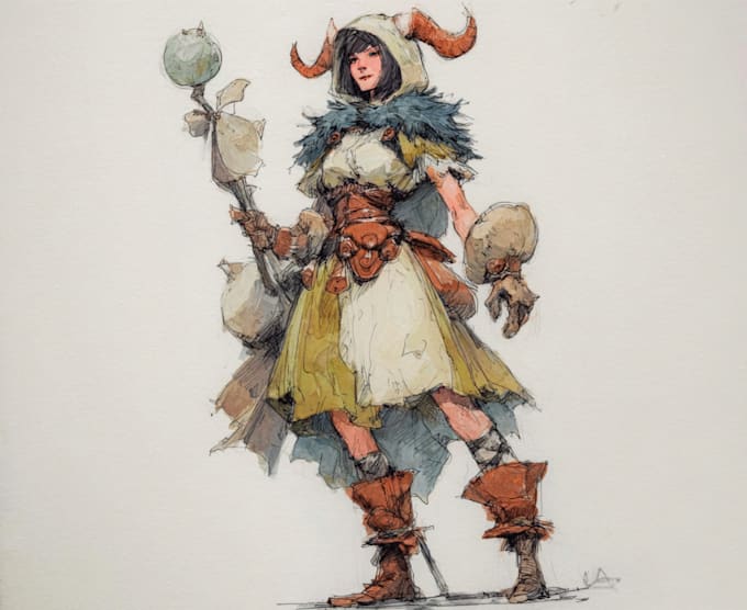 paint unique watercolor characters