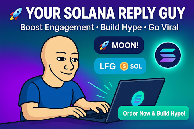 be your reply guy to boost engagement solana memecoin hype on crypto twitter