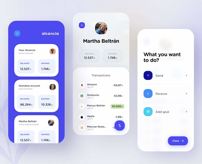 do fintech UI UX design, fintech webapp, bank app, loan app, crypto wallet app
