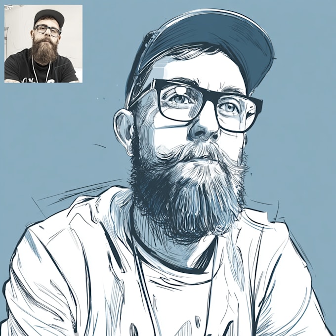 create watercolor vector cartoon portrait art