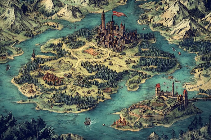 create a high quality fantasy map