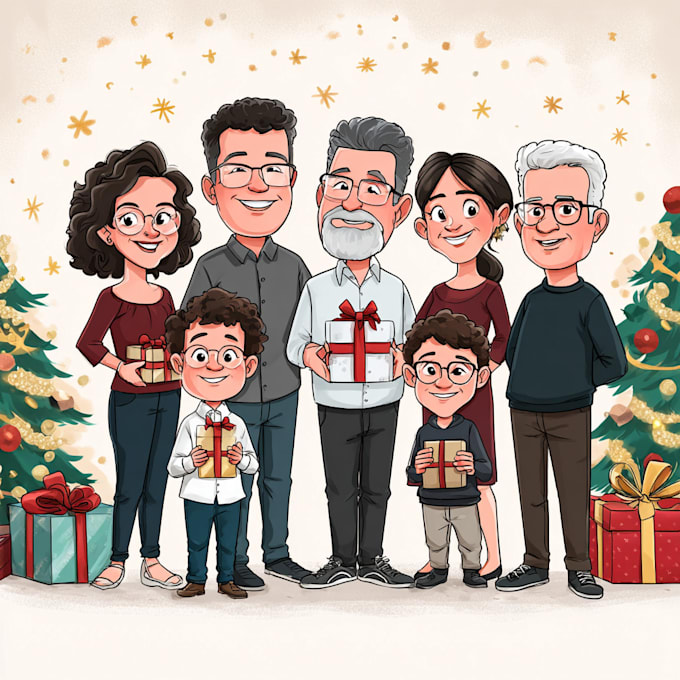 draw christmas cartoon caricature