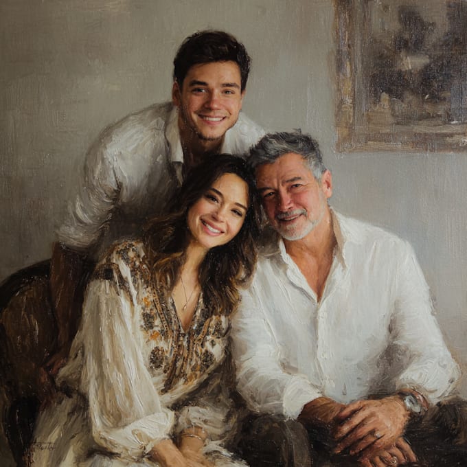 do realistic family portrait, couple art