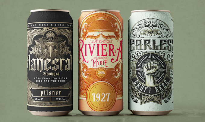 design premium vintage engraving style packaging and label