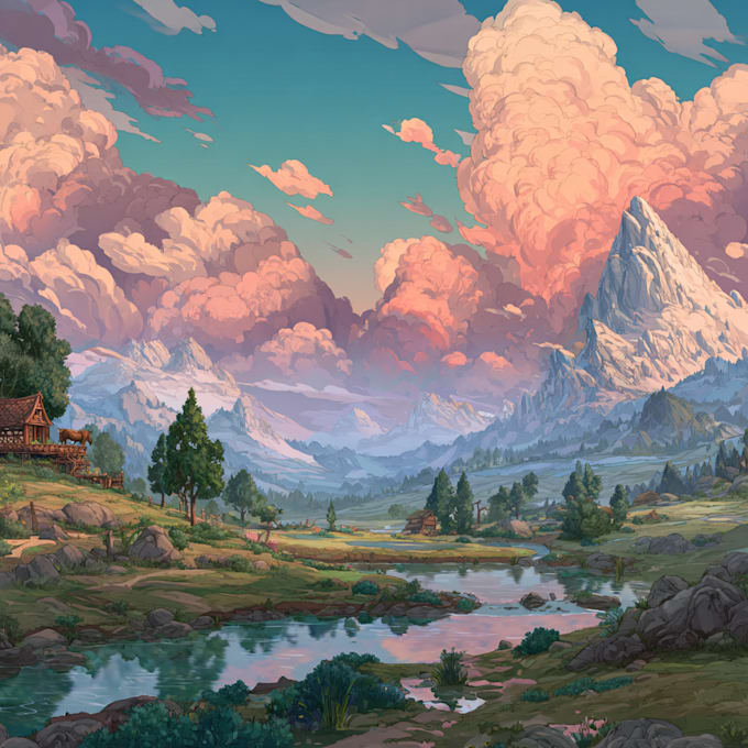 design stunning fantasy landscape