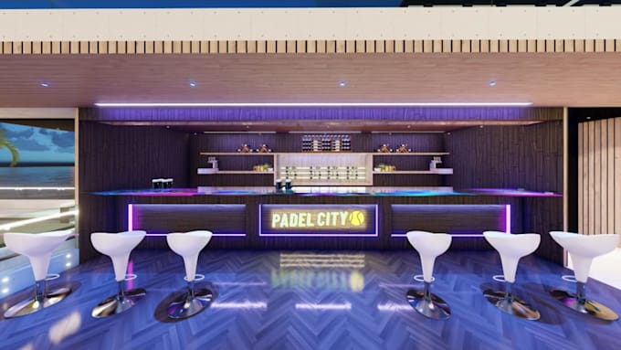 create 3d cgi padel tennis court,soccer court,basketball court,volleyball court