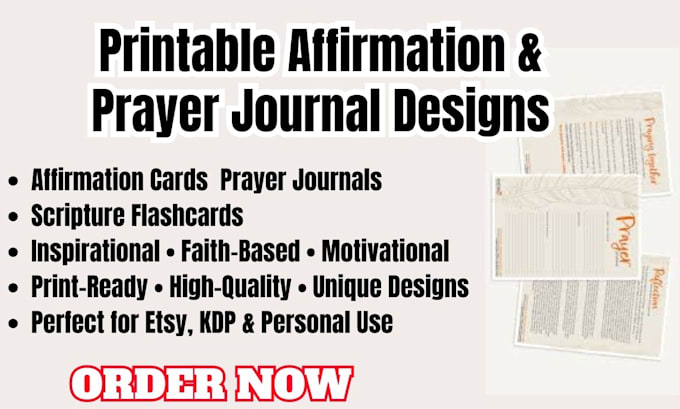 design printable affirmation motivational scripture flashcard and prayer journal