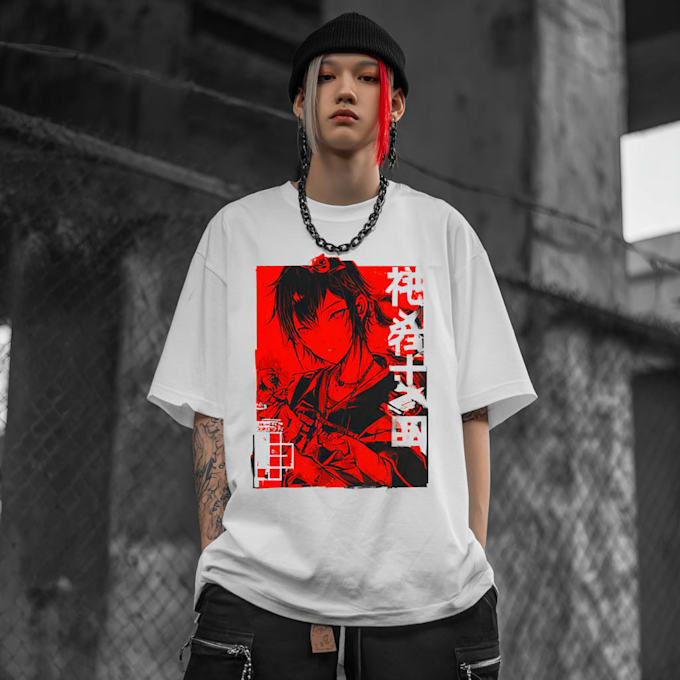 create japanese or anime streetwear style for t shirt