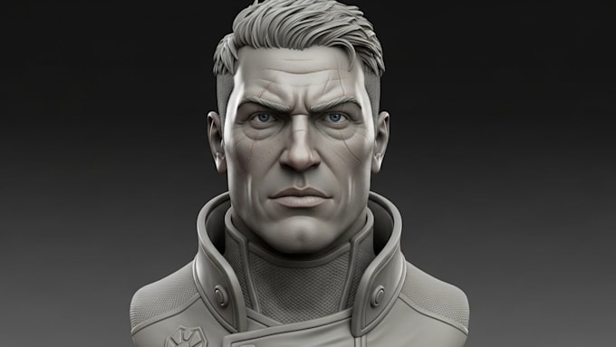 sculpt realistic 3d head bust modeling digital human head game character head