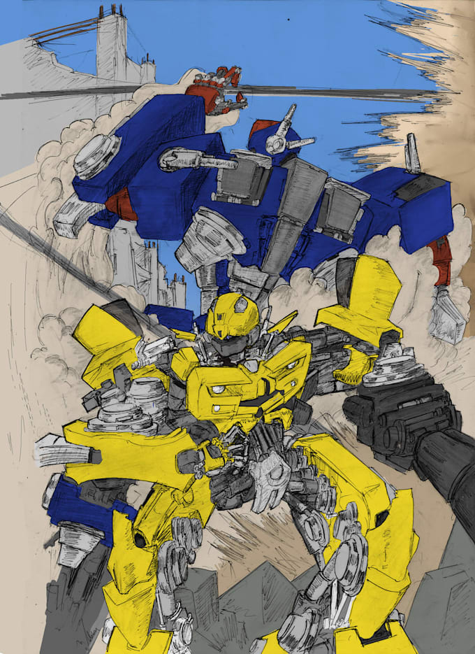 draw high quality mecha concepts