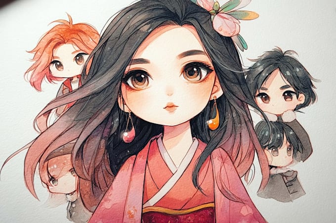create a watercolor character art portrait